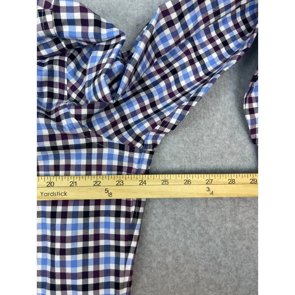 Banana Republic‎ Shirt Mens XL Blue Checks Long Sleeve Button Up Classic Preppy